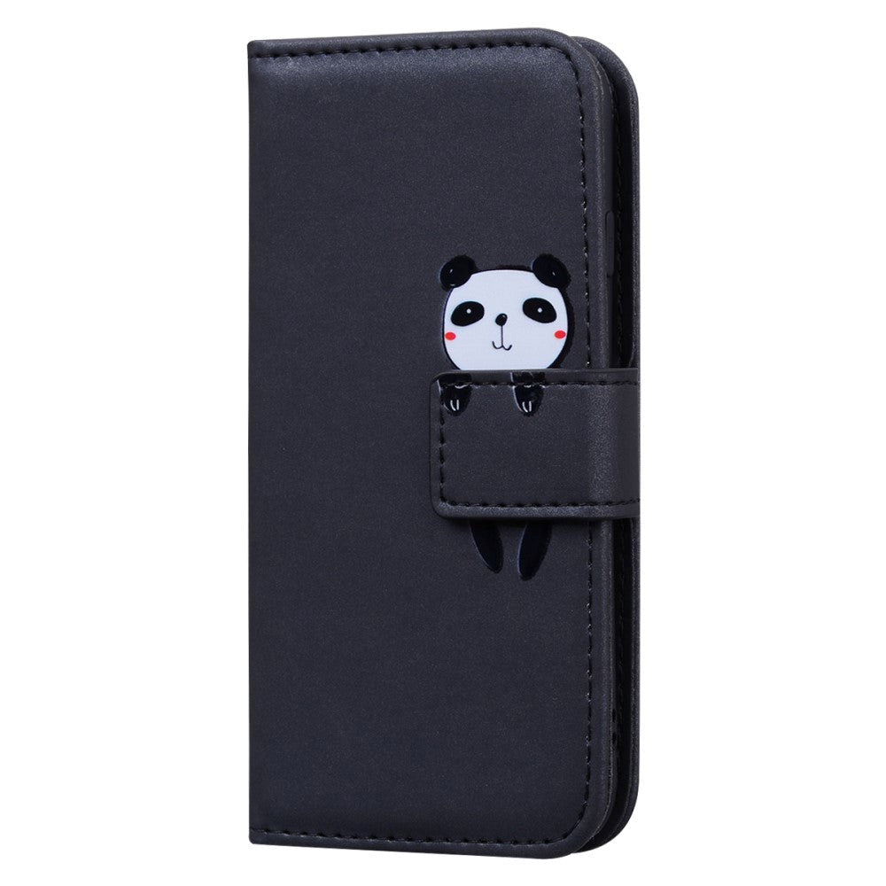 Samsung Galaxy A54 (5G) Flip Case with Strap / Standing function / Card Holder - Black (Panda)