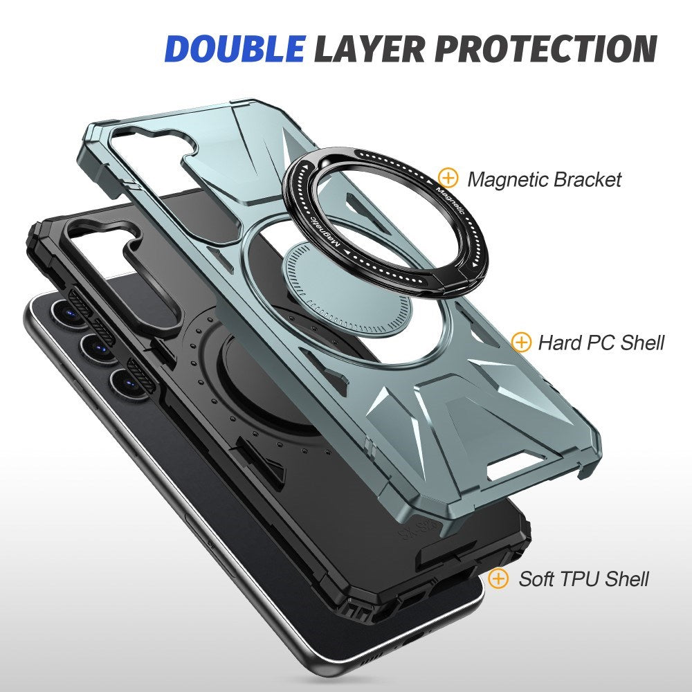 EIDERWOOD Tough Case for Samsung Galaxy S25+ / S24+ (Plus) With Kickstand and Magsafe - Blue