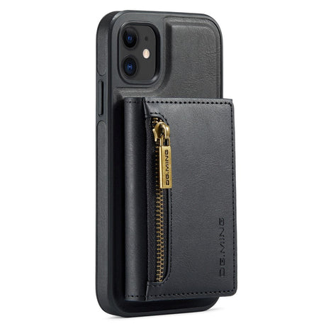 iPhone 11 Leather Covered Plastic Case w. Magnetic Detachable Wallet - Black