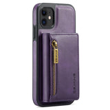 iPhone 11 Leather Covered Plastic Case w. Magnetic Detachable Wallet - Purple