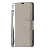 Samsung Galaxy A35 (5G) PU Litchi Leather Case w. Wallet & Strap - Grey