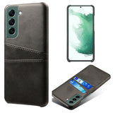 Samsung Galaxy S24 Leather Case w. Double Card Holder - Black