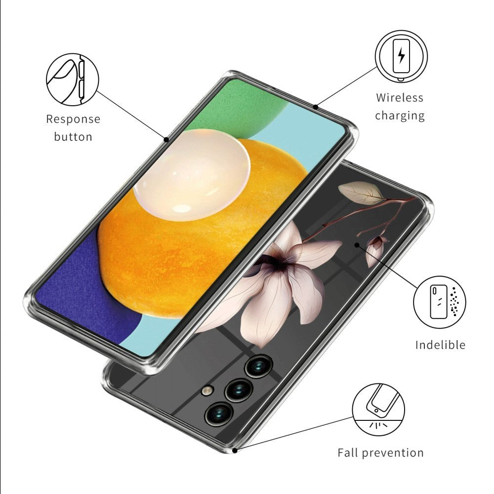 Samsung Galaxy A15 (5G) / A15 Flexible Plastic Case - Transparent / Magnolia Flower