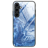 Samsung Galaxy A35 (5G) Plastic Case with Tempered Glass - Blue Marble Pattern