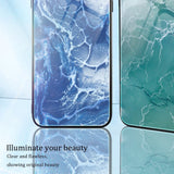 Samsung Galaxy A35 (5G) Plastic Case with Tempered Glass - Blue Marble Pattern