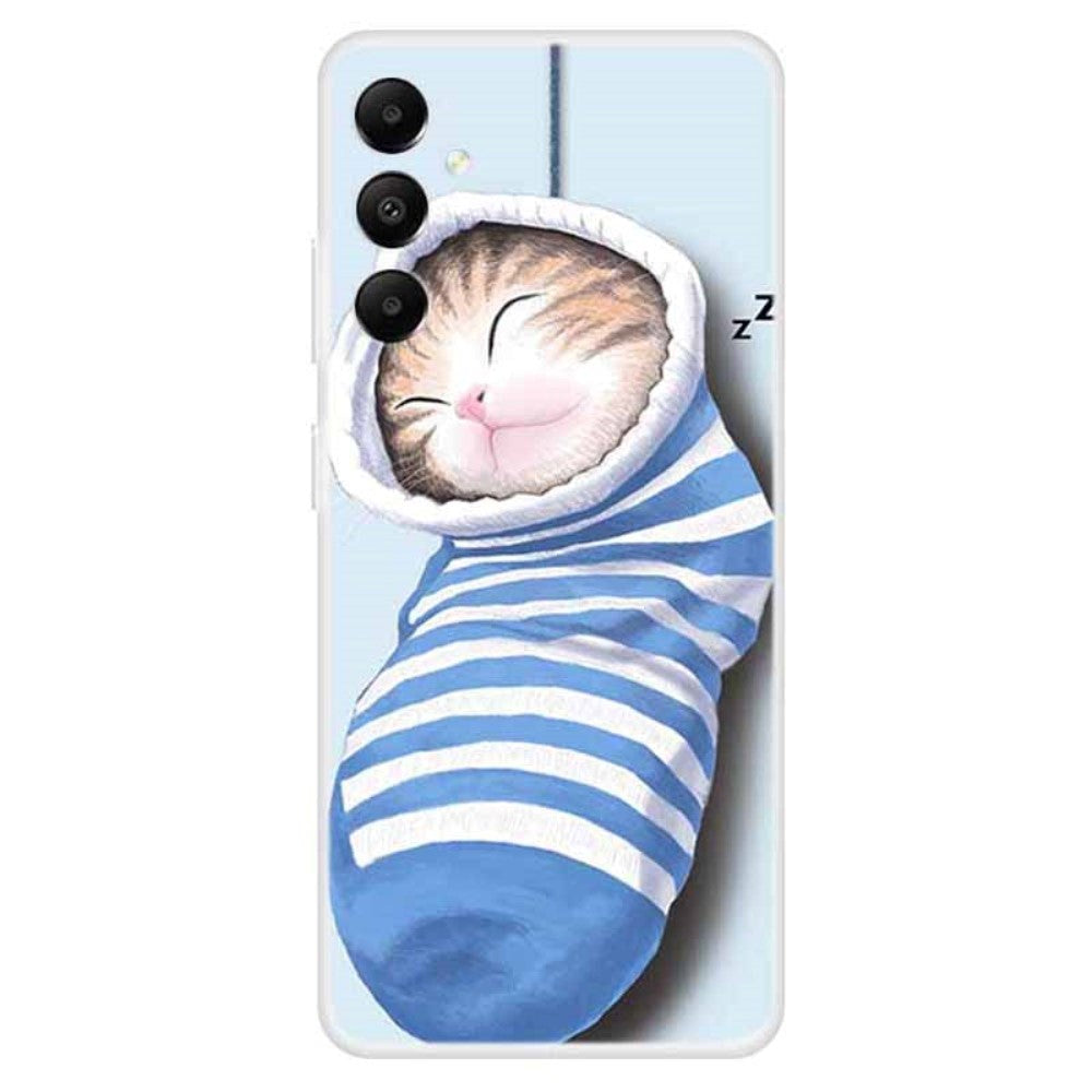 Samsung Galaxy A05s Flexible Plastic Case w. Motif - Cat in Sock