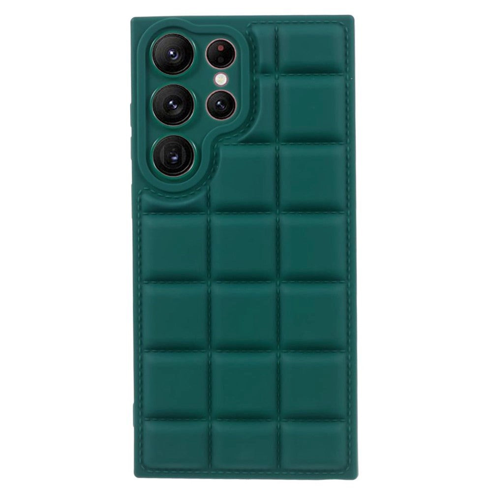 Samsung Galaxy S24 Ultra Flexible Plastic Case w. Jacket Texture - Green