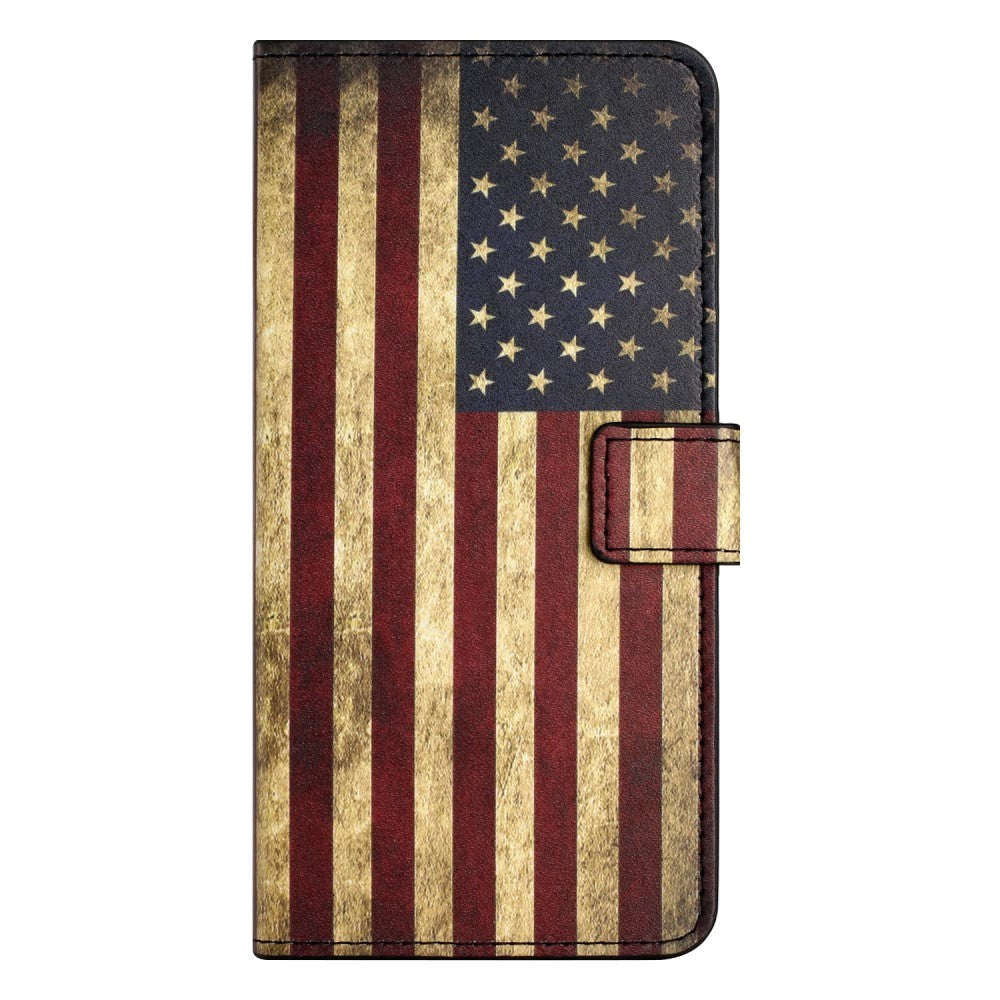 Samsung Galaxy A55 (5G) Artificial Leather Flip Case w. Wallet & Stand Function - American Flag