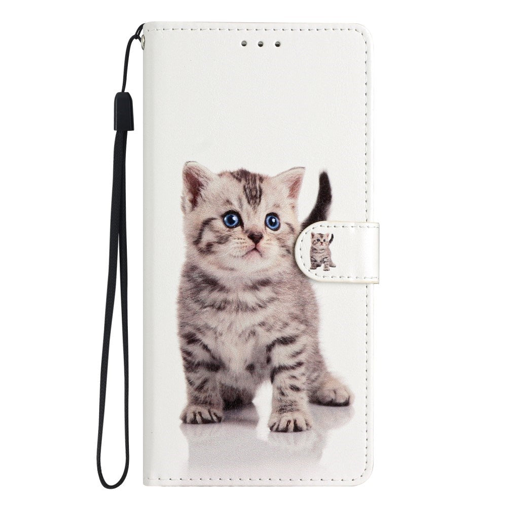 EIDERWOOD Xiaomi Poco C65 / Redmi 13C (4G) Leather Flip Case with Wallet and Strap - Cute Cat