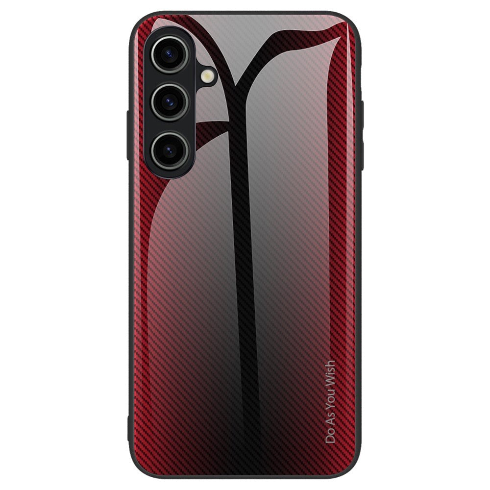 Samsung Galaxy A55 (5G) Case w. Glass Back - Red / Black