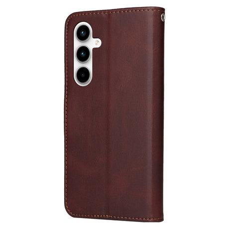 Samsung Galaxy A35 (5G) Faux Leather Flip Case w. Wallet & Strap - Brown