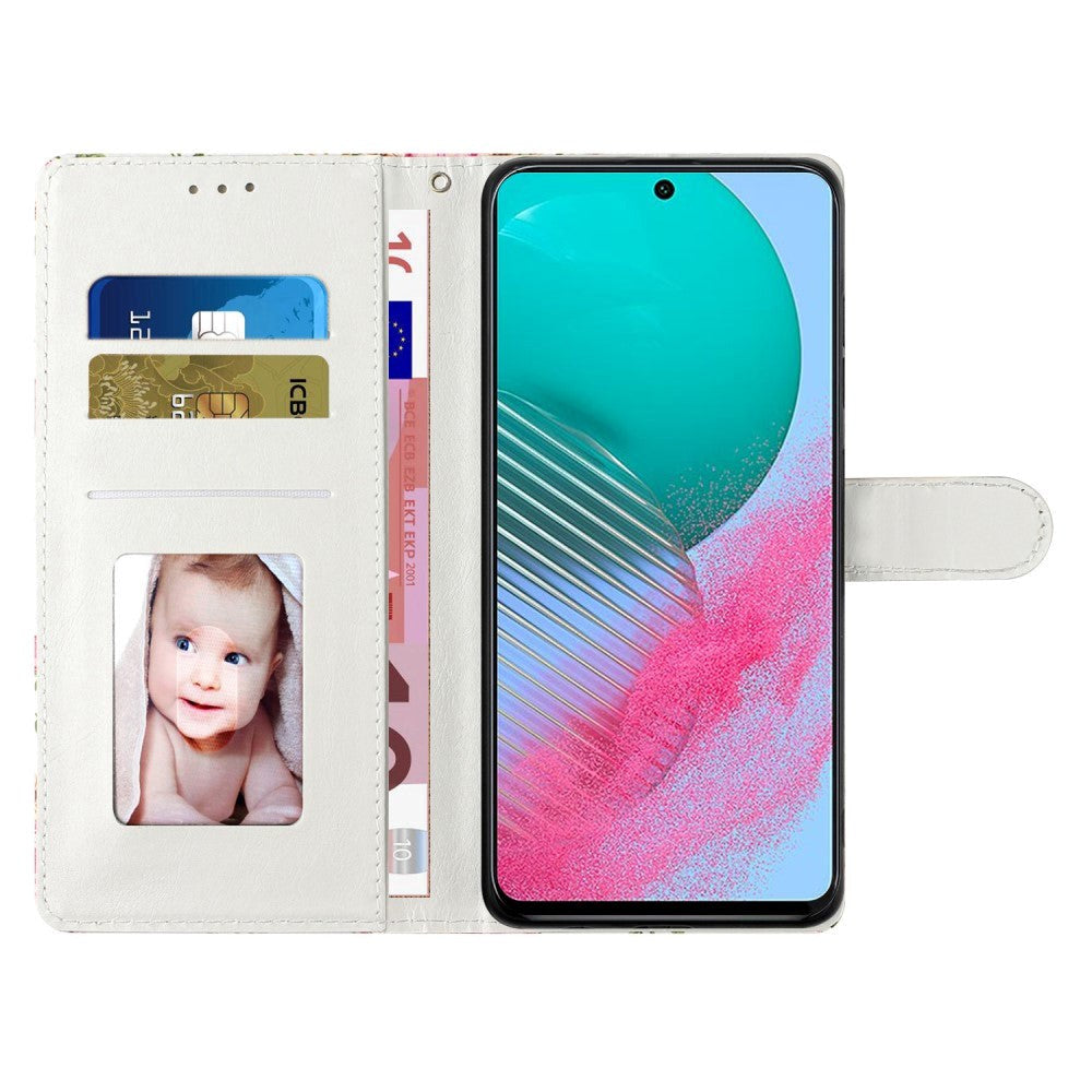 Samsung Galaxy A35 (5G) PU Leather Case w. Wallet og Strap - Tri-Color Marble