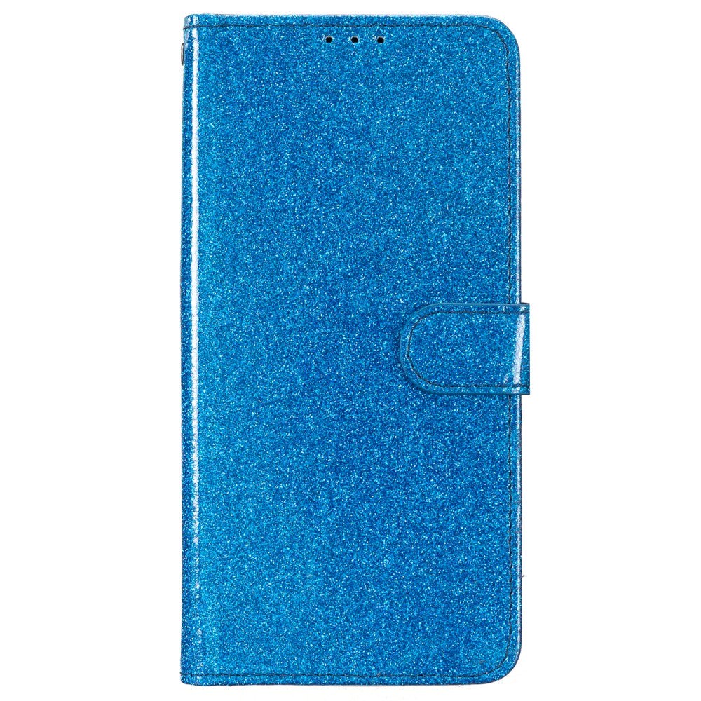 Samsung Galaxy A55 (5G) Leather Flip Case with Wallet and Strap - Glitter - Blue