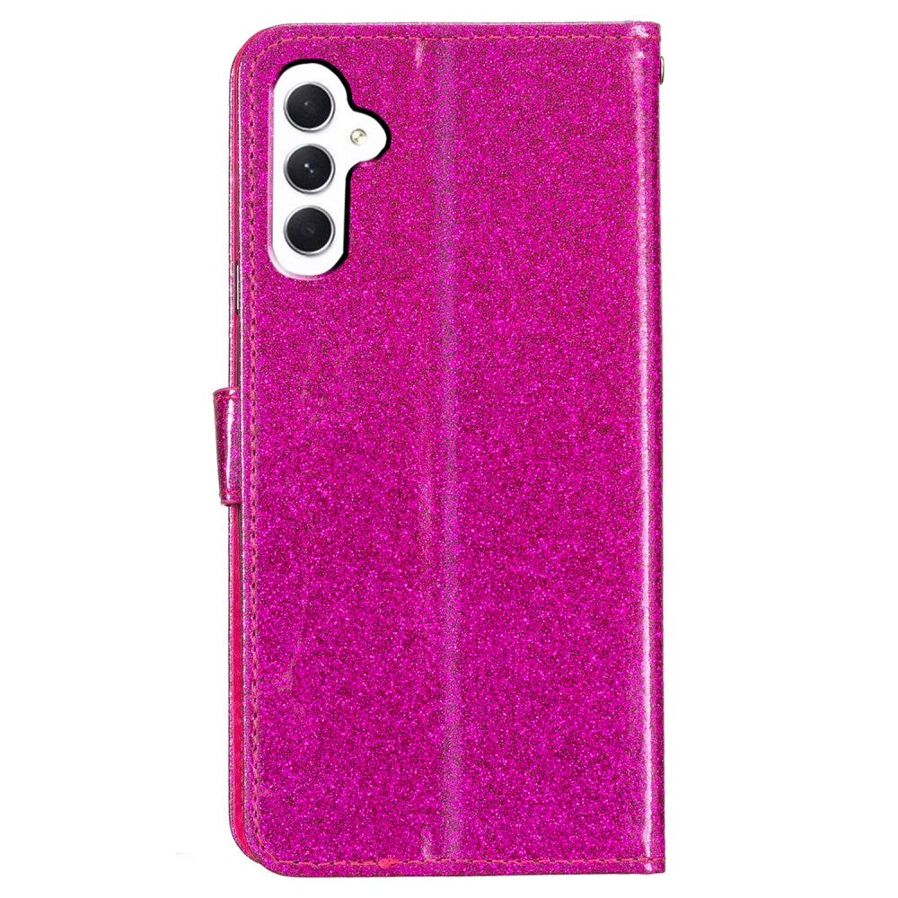 Samsung Galaxy A35 (5G) Leather Flip Case with Wallet and Strap - Glitter - Pink