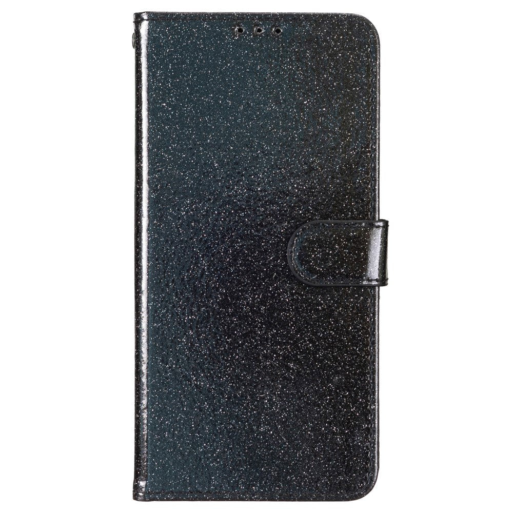 Samsung Galaxy A35 (5G) Leather Flip Case with Wallet and Strap - Glitter - Black