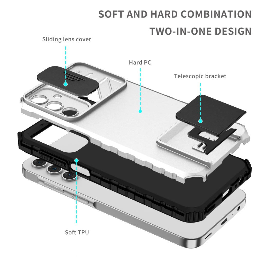 Samsung Galaxy A15 (5G) / A15 Tough Case w. Magnetic Kickstand & Cam Slider - White