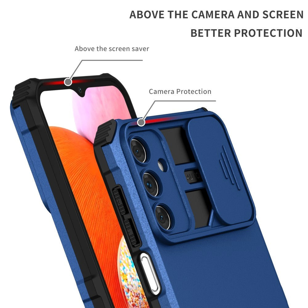 Samsung Galaxy A15 (5G) / A15 Tough Case w. Magnetic Kickstand & Cam Slider - Blå