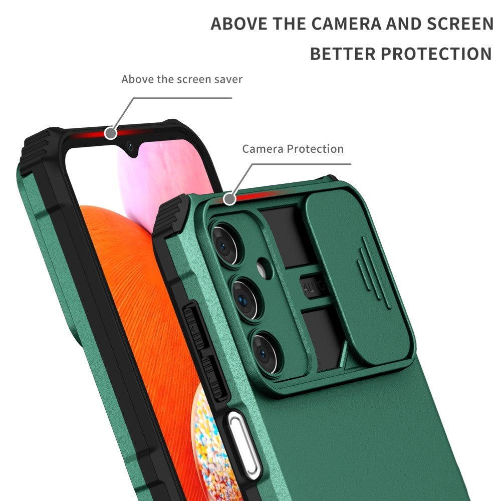 Samsung Galaxy A15 (5G) / A15 Tough Case w. Magnetic Kickstand & Cam Slider - Dark Green