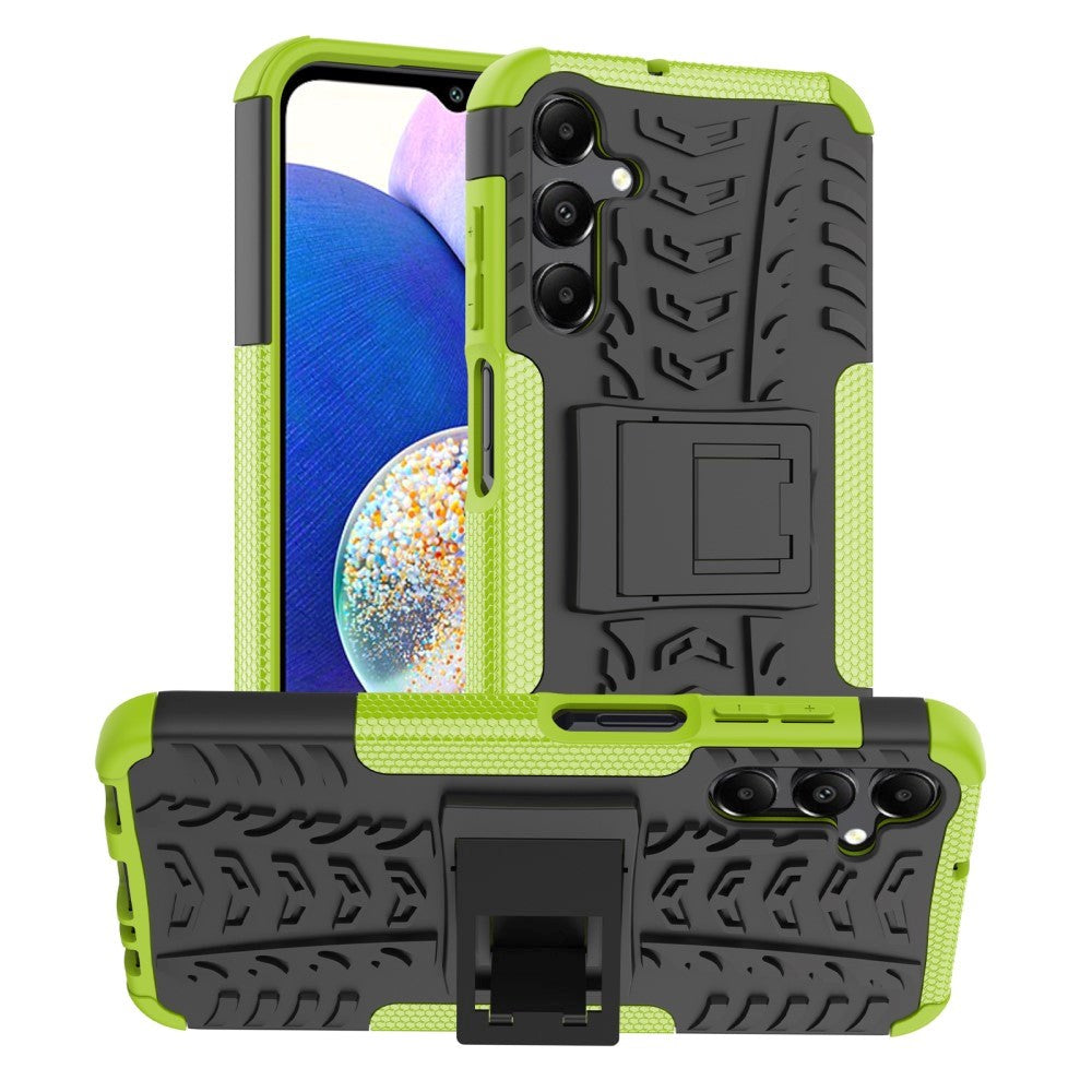 Samsung Galaxy A15 (5G) / A15 Cool Tyre Tough Case w. Stand - Black / Green