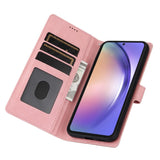 Samsung Galaxy A55 (5G) Leather Flip Case w. Wallet og Strap - Pink