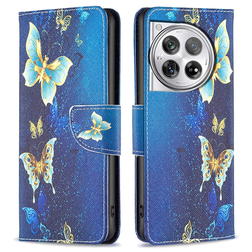 OnePlus 12 Flip Case w. Wallet - Golden Butterflies