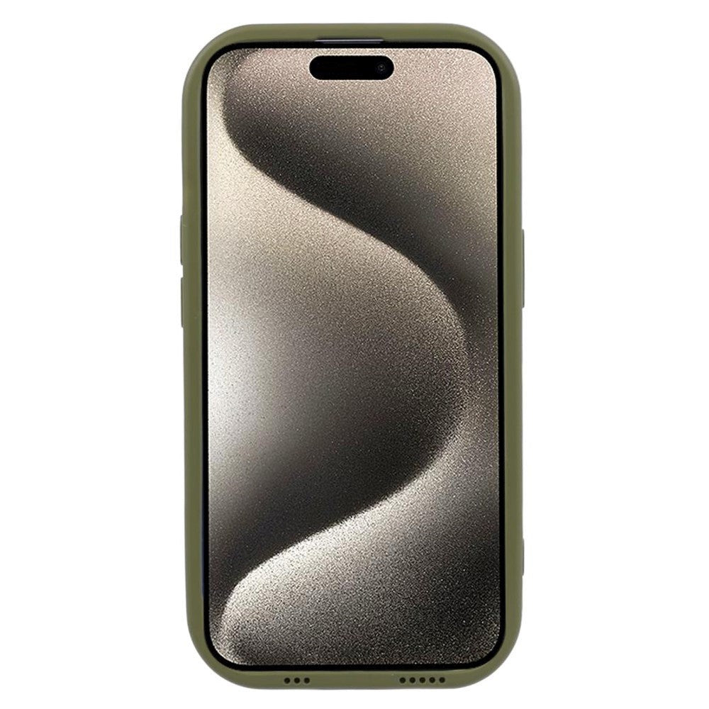 iPhone 15 Flexible Plastic Case w. Wave Design - Mat Green