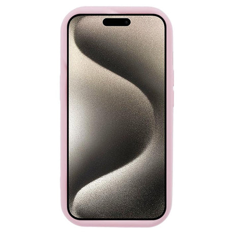 iPhone 15 Flexible Plastic Case w. Wave Design - Mat Pink