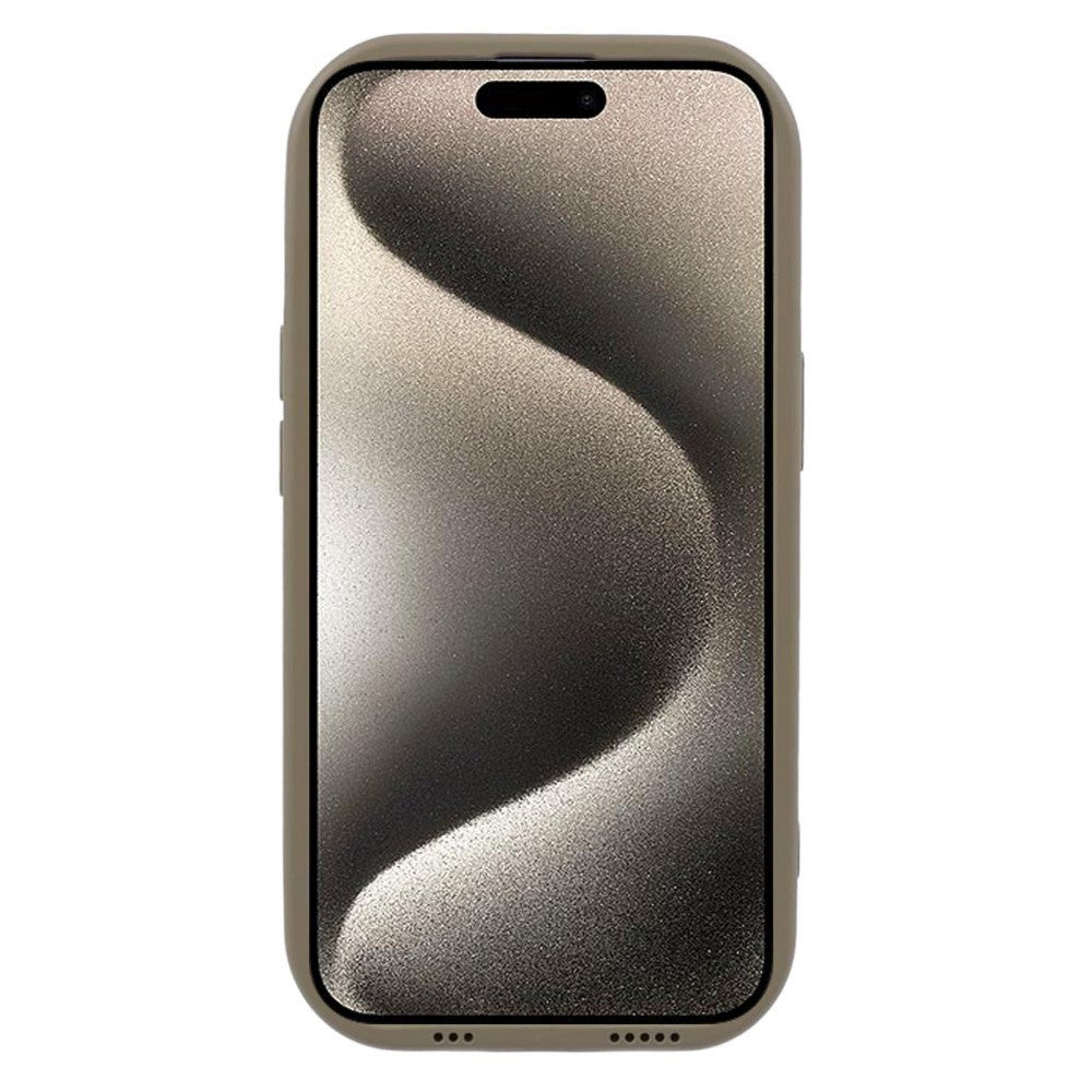 iPhone 15 Flexible Plastic Case w. Wave Design - Mat Brown