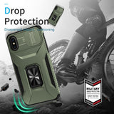 EIDERWOOD iPhone X / XS Tough Case w. Magnetic Kickstand & Cam Slider - Green