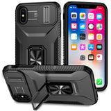 EIDERWOOD iPhone X / XS Tough Case w. Magnetic Kickstand & Cam Slider - Black