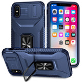 EIDERWOOD iPhone X / XS Tough Case w. Magnetic Kickstand & Cam Slider - Blue