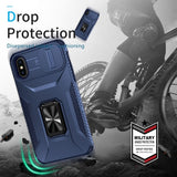 EIDERWOOD iPhone X / XS Tough Case w. Magnetic Kickstand & Cam Slider - Blue