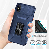 EIDERWOOD iPhone X / XS Tough Case w. Magnetic Kickstand & Cam Slider - Blue