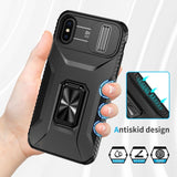 EIDERWOOD iPhone XS Max Tough Case w. Magnetic Kickstand & Cam Slider - Black