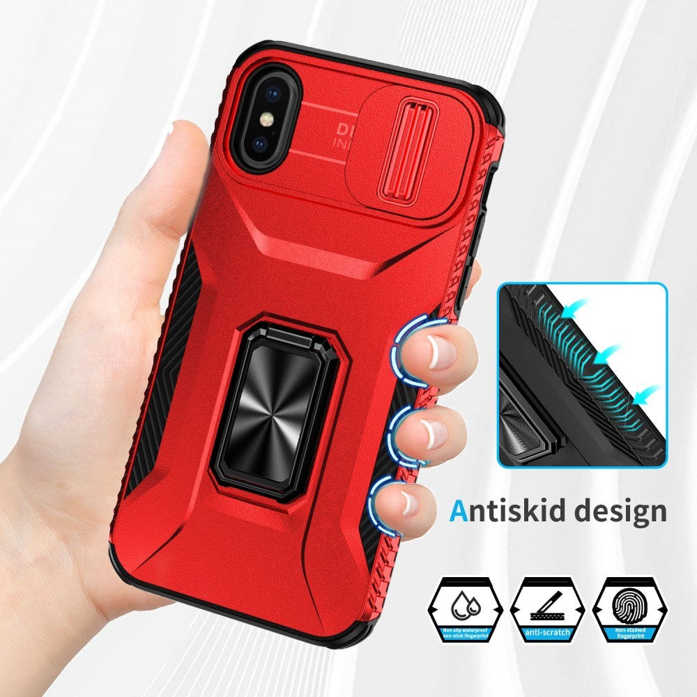 EIDERWOOD iPhone XS Max Tough Case w. Magnetic Kickstand & Cam Slider - Red