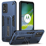 EIDERWOOD Motorola Moto E13 Tough Case w. Finger Ring & Kickstand - Blue