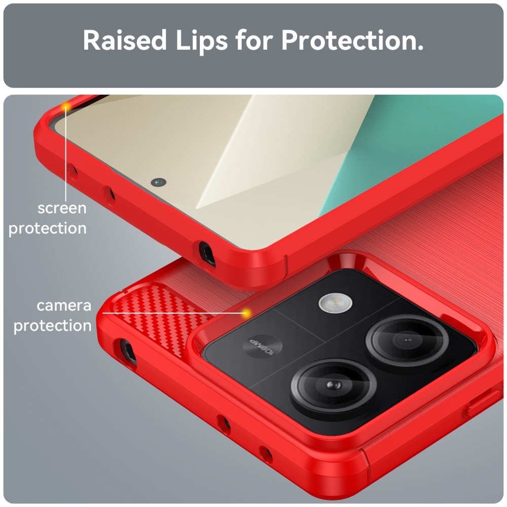 Xiaomi Redmi Note 13 (5G) Brushed Carbon Case - Red