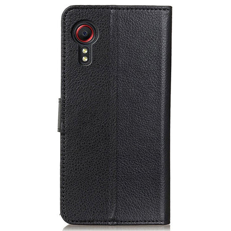 Samsung Galaxy Xcover 7 Leather Flip Case with Wallet - Black