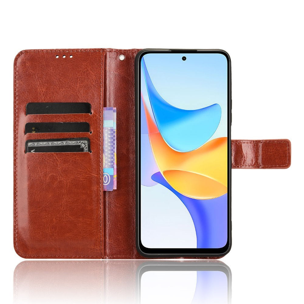 EIDERWOOD Honor X7b / 90 Smart Faux Leather Flip Case with Strap - Brown