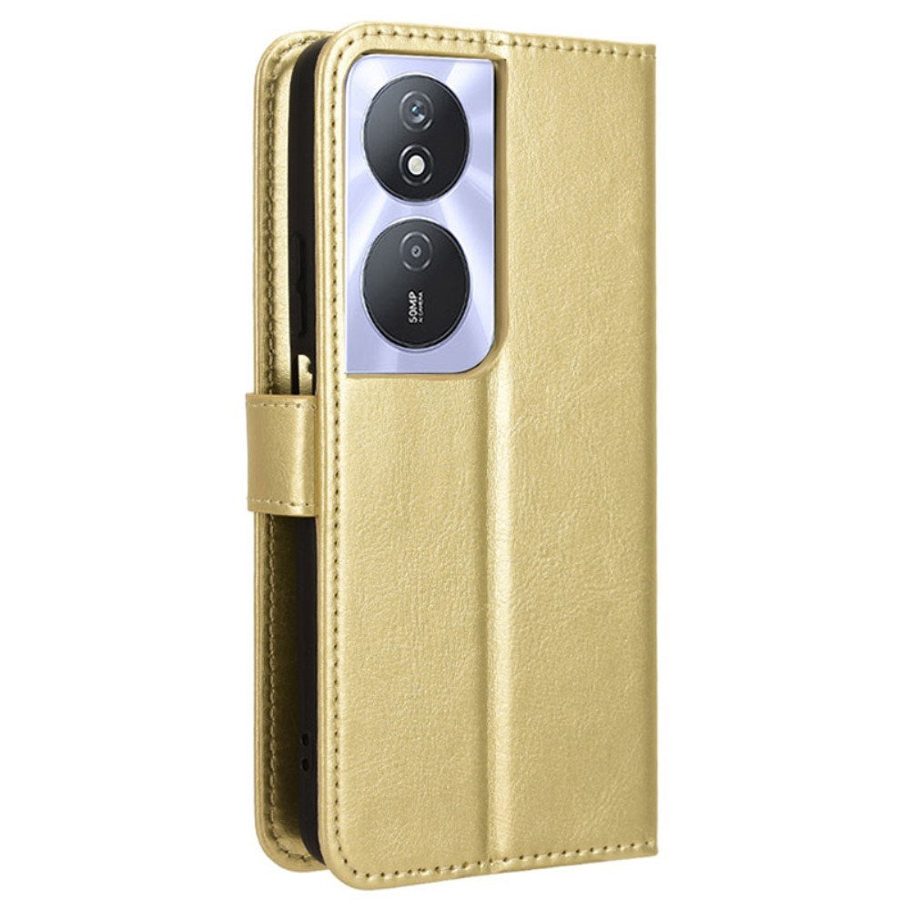 EIDERWOOD Honor X7b / 90 Smart Faux Leather Flip Case with Strap - Gold