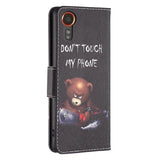 EIDERWOOD Samsung Galaxy Xcover 7 Flip Case with 2 x Card Holder - "Don't Touch My Phone" Bear