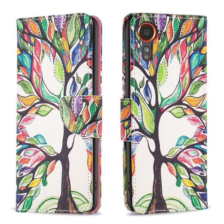EIDERWOOD Samsung Galaxy Xcover 7 Flip Case with 2 x Card Holder - Colorful Tree