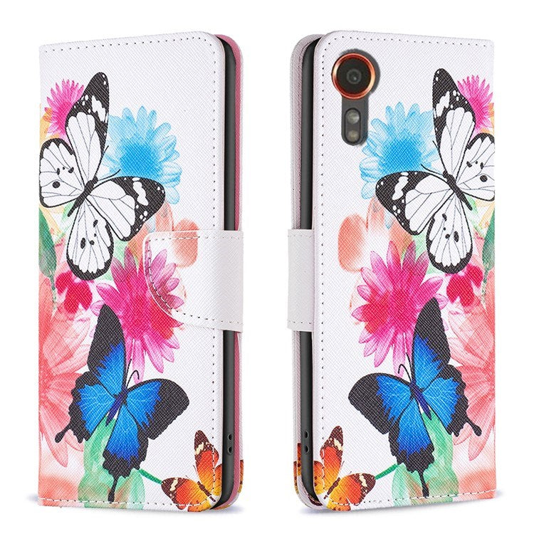 EIDERWOOD Samsung Galaxy Xcover 7 Flip Case with 2 x Card Holder - Butterflies & Flowers