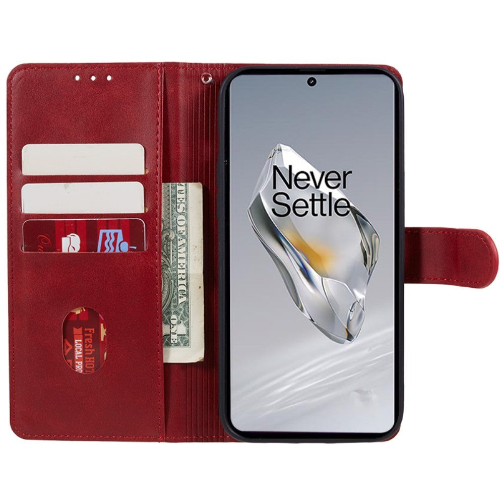 OnePlus 12R Leather Case with Wallet - Red