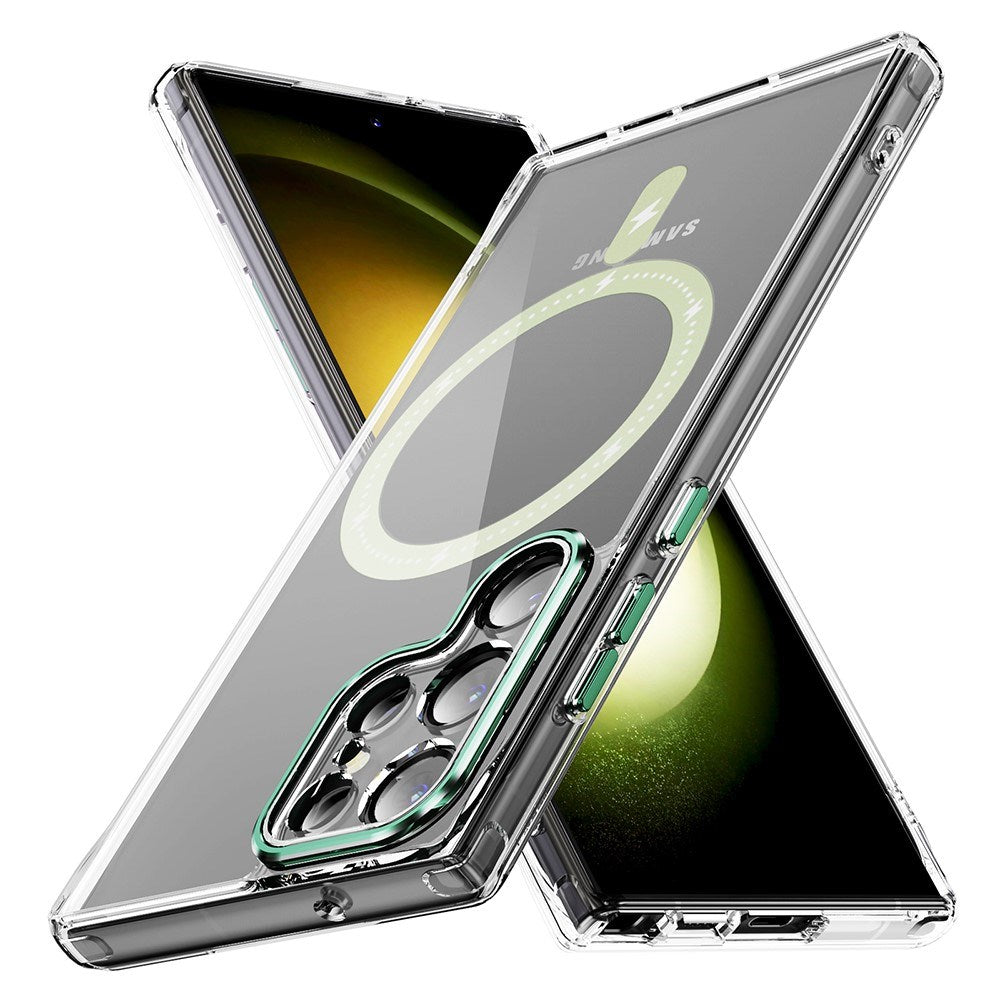EIDERWOOD Samsung Galaxy S23 Ultra Hybrid Plastic Case - MagSafe Compatible - Transparent / Green