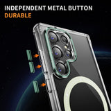 EIDERWOOD Samsung Galaxy S23 Ultra Hybrid Plastic Case - MagSafe Compatible - Transparent / Green