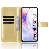 EIDERWOOD Xiaomi Redmi 13C (5G) Faux Leather Flip Case with Strap - Gold