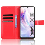 EIDERWOOD Xiaomi Redmi 13C (5G) Faux Leather Flip Case with Strap - Red