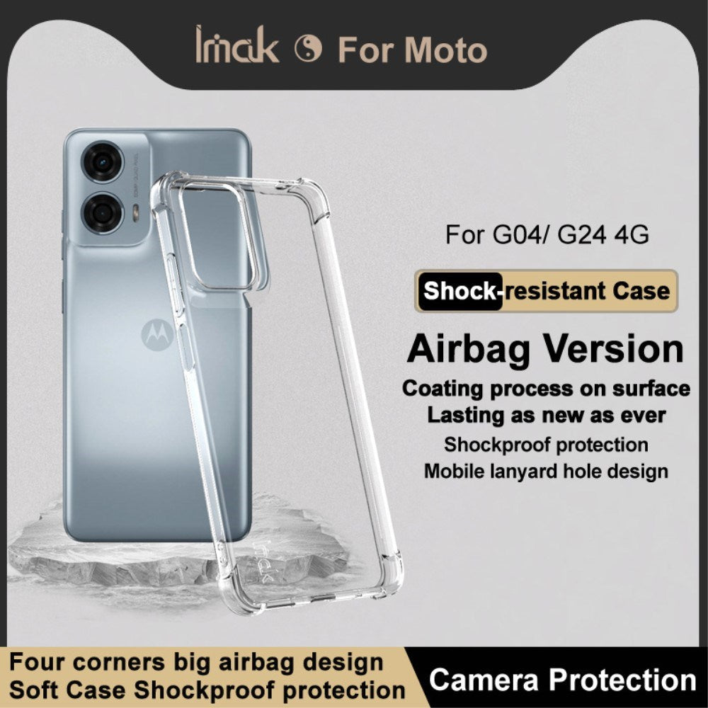 Motorola Moto G04 / G24 / G24 Power IMAK Shock Resistant Plastic Case - Transparent