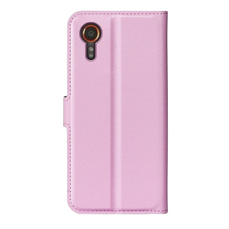 EIDERWOOD Samsung Galaxy Xcover 7 PU Litchi Leather Wallet Case - Pink